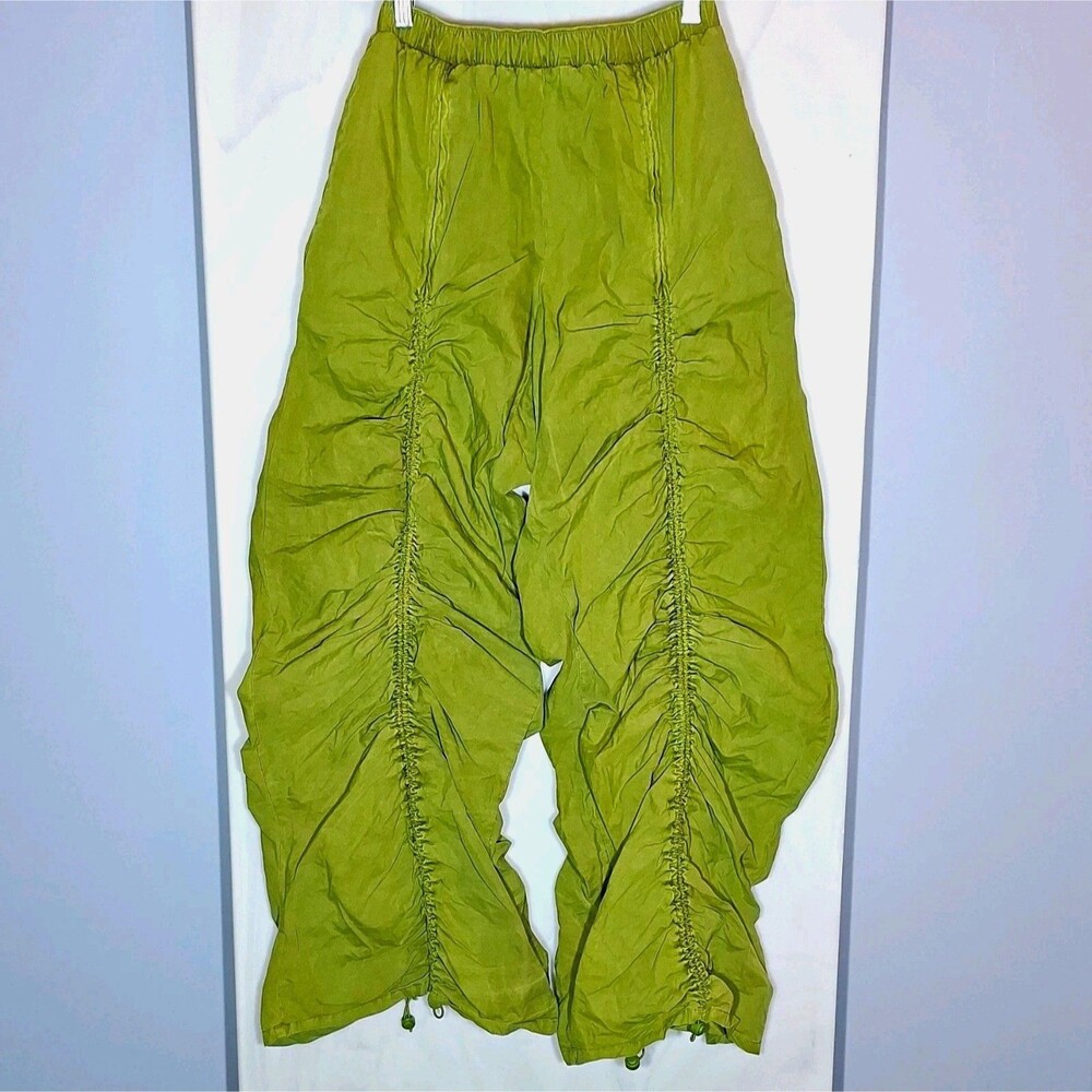 Urban Outfitters 1st Position Tinashe Green Ruched Drawcord Cinch Pants Size S